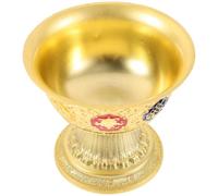 BCOATH Coppa Decorativa Buddista in Lega Oro, Stile Vintage per Altare | Coppa da Offerta Staccabile, Finitura Liscia Dorata, Decorazione Retrò per Casa e Rito