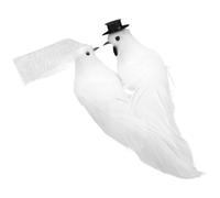 BCOATH Coppia di Piccioni Artificiali Decorativi Modelli di Colombe Realistici per Decorazioni Natalizie Feste di Matrimonio e Micro in Casa o Ufficio