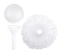 BCOATH DIY Bridal Bouquet Holder in Foam with Lace Detail, 10 Cm White Hemispherical Floral Handle for Wedding And Engagement Ceremonies