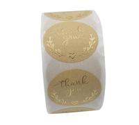 BCOATH Etichette Rotonde Adesive Thank You in Carta Kraft da Adesivi Ringraziamento per Regali e Feste Natalizie Facili da Staccare e Resistenti per Pacchetti e Dolci