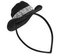 BCOATH Fascia per Chioma Mini Cilindro Nero 13,5 Cm in Materiale Leggero, Accessorio per Feste e Costumi a Tema Vintage, Cerchietto per Eventi, Tea Party e Feste di Compleanno