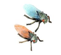 BCOATH Figura di Cicale Finte in Plastica 2 Pezzi Figura di Insetto Decorativa da Tavolo Scultura Educativa Ornamento Realistico per Giardino e Cameretta