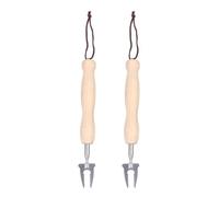 BCOATH Forchette Telescopiche a Forma di Zucca con Manico in Legno in Inox 2 Antiscottatura per Barbecue da Esterno per Cucina e Grigliate