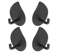 BCOATH Ganci Adesivi in Acciaio Inossidabile 304 Autoadesivi per Cucina e Bagno, 4 Pezzi, Design Moderno Nero, Resistenti senza Foratura per Utensili e Borse