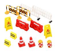 BCOATH Giocattolo Educativo Segnali Stradali e Barricate in Miniatura per Bambini Piccoli, Set 14 Pezzi Plastica per Gioco Didattico e Creazione Scene di Traffico