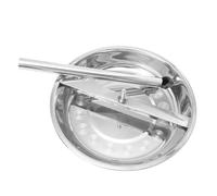 BCOATH Griglia per Pollo al Barbecue in Acciaio Inox Staccabile 22cm Resistente al Calore per Grigliate All'aperto Piatto Rotondo Liscio Facile da Pulire e Porta Pollo Pratico