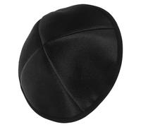 BCOATH Kippah Ebraica da Uomo in Poliestere Nero, Copricapo Leggero e Rotondo per Uso Quotidiano e Celebrazioni Religiose