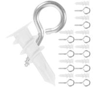 BCOATH Kit 20 Set di Ancoraggi Autofilettanti per Cartongesso in Nailon e Ferro Ganci Occhiello, Design Leggero per Fissaggi Decorativi e Bastoni per Tende