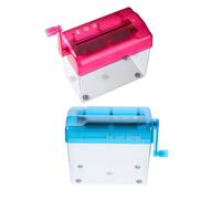 BCOATH Mini Distruggidocumenti Manuale Portatile da Tavolo Set 2 Pezzi Colore Rosa e Blu per Ufficio Domestico e Uso Scolastico senza Elettricità Facile da Usare Manovella