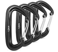 BCOATH Moschettone d Anello 12kn in Metallo Resistente Chiusura a Molla, Set da 4 Pezzi Portachiavi per Campeggio, Arrampicata e Attrezzature da Campo Outdoor