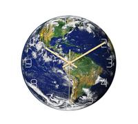 BCOATH Orologio da Parete Mappa Sud America Luminosa Digitale Rotondo con Numeri Arabi Silenzioso e Creativo per Studio Casa Scuola Materiale Acrilico UV senza Batteria