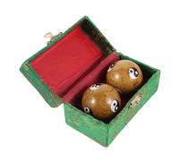 BCOATH Palle Baoding Cinesi da 42 Mm in Smalto Dorato, Set da 2 Sfere Antistress per Massaggio Mani e Rilassamento, Attrezzi per Esercizi Manuali e Terapia Ergonomica, Decorazioni