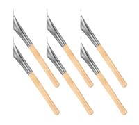 BCOATH Penna da Intaglio per Ceramica 6 Pezzi con Manico in Betulla e Lama in Acciaio Inossidabile, Strumento per Scultura e Stampa Batik per Scuole e Studi Creativi