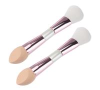 BCOATH Pennello Doppia Testa per Blush e Contouring 2 Pezzi in Lega Multifunzionale per Trucco Professionale e Principianti Struttura Doppia Testa Portatile