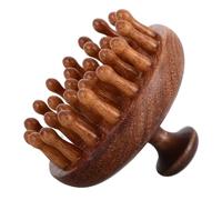 BCOATH Pettine Massaggiatore Denti Larghi per Cuoio Capelluto in Legno Design a Disco Punta Tonda Allevia Affaticamento Testa Previene Rottura Chioma per Uso Domestico e Ufficio