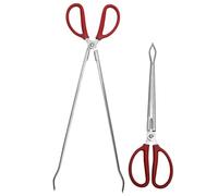 BCOATH Pinze per Granchio in Acciaio Inox 2 Pezzi 38 Cm e 51 Cm Presa Seghettata per Raccolta Rifiuti e Pesca All’aperto, Utensile Multiuso per Giardino, Campeggio e Pulizia Ambientale