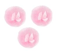 BCOATH Piumino per Cipria Ragazzo Ragazza 3 Pezzi Rosa Set, Puff Corpo Morbido per Talco e Polvere per Calore Pungente, Ciuffo per Chioma Lunghi Uso e Adulti