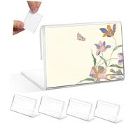 BCOATH Porta Listini Verticale in Acrilico 40 Pezzi, Supporto per Cartellini Prezzo Dimensioni 60x40x28mm, Resistente e Versatile per Esposizioni e Conferenze