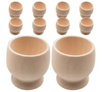 BCOATH Porta Uovo Pasqua in Legno Beige 10 Pezzi, Materiale Sicuro e Dipinto a Mano, per Feste Festive e Decorazioni Fai-da-te