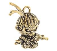 BCOATH Portachiavi in Ottone Ciondolo a Forma di Scimmia Re, Figura Cinese Scolpita Resistente, Accessorio Versatile per Zaino e Creazione di Gioielli, Amuleto Portafortuna per Uso