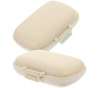 BCOATH Portapillole Compatto da Viaggio 8 Scomparti Doppio Strato Scatola per Medicinali in Pp Beige Portatile e Sigillata per Valigia o Tasca 2 Pezzi