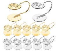 BCOATH Set 12 Pezzi Clip Auricolari a U per Orecchini Fai da Te, Base Retro Piatto in Acciaio e Colore Oro, Clip Sicure e Leggere per Creazioni Artigianali e Accessori Moda