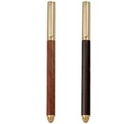 BCOATH Set 2 Penne Gel per Ufficio in Legno e Ottone, Scrittura Liscia, Grande Capacità, Portatile, per Scuole e Occasioni Formali