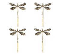 BCOATH Set 4 Mollettoni per Chioma Donna a Forma di Libellula in Lega di Zinco Oro, Fermagli Decorativi Vintage Eleganti per Uso Quotidiano e Celebrazioni senza Danneggiare i Chioma