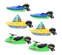 BCOATH Set 6 Pezzi Giocattoli Da Bagno Barca in Plastica Colorata Per Ragazzo Ragazza Piccoli, Barche a Vela e Motoscafi Galleggianti Design Mobile Per Gioco Sicuro Nel Bagnetto
