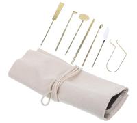 BCOATH Set 7 Pezzi Attrezzi in Ottone Borsa, Cucchiaio, Scopetta e Accessori, per Meditazione e Decorazione