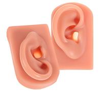 BCOATH Set di 2 Orecchie in Silicone per Pratica Piercing con Texture Pelle Imitata, Leggere e Morbide per Allenamento e Formazione Professionale