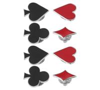 BCOATH Set di 8 Spille Smaltate a Forma di Carte da Gioco in Lega di Zinco, Resistenti allo Sbiadimento, Design Elegante e Versatile per Abbigliamento e Accessori