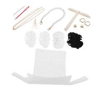 BCOATH Set Kit Fai da Te per Realizzazione Borse a Tracolla Artigianali, Materiali Completi in Filato Lana e Accessori Perlati, Borsa Intrecciata Manuale Decorativa per Hobby Creativi