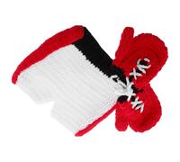 BCOATH Set Vestito Ragazzo Ragazza per Servizio Fotografico con Costume da Piccolo Pugile Uncinetto Nero Accessori Guanti e Pantaloni Abbigliamento Fotografico Morbido e Traspirante