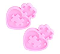 BCOATH Stampo in Silicone per Portachiavi Cuore Puzzle 2 Pezzi, Resistente e Creativo, per DIY e Gioielli Artigianali