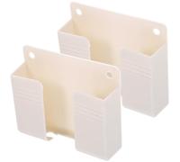 BCOATH Supporto da Parete Adesivo Resistente per Telefono Cellulare 2 Pezzi senza Foratura in Plastica Bianca Design Semplice e Creativo per Organizzazione Pratica