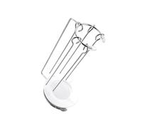 BCOATH Supporto Porta Spiedini in Acciaio 5 Spiedini Vaschetta per Barbecue All'aperto, Struttura Smontabile per Grigliate di Carne, Pollo e Verdure