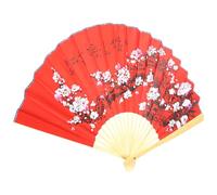 BCOATH Ventaglio Cinese da Parete in Carta Rosso Design Pieghevole, Leggero ed Elegante, Decorazione per Parete Soggiorno e Feste in Stile Cinese