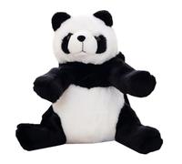 BCOATH Zaino Panda in Peluche Morbido 36 Cm, Borsa per Grande Capacità e Cerniera Robusta, Zainetto Creativo per Asilo e Giochi, Nero e Bianco