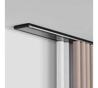 Bcofo Binario per tende doppio, binario per tende silenzioso in alluminio per montaggio a soffitto, per la privacy del soggiorno e della camera da letto (nero, 3 m)