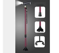 BcofoA Bastone da Passeggio Elegante，stampella，Leggeri Impugnatura Ergonomica，Altezza del Palo Regolabile（72-94cm/28.5-37in） for Hiking Mountain Climbing Backpacker。 (Color : Red, Size : Lights)