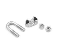 BCOMFY 1 pezzo di fissaggio for cavo metallico, manicotto in acciaio inossidabile 304, tipo U, morsetto for cavi, bulloni for morsetti for cavi, for il sollevamento, M2/3/4/5/6/8/10/12/14 mm(M18)