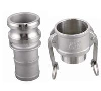 BCOMFY 1 pz 1/2 "3/4" 1 "1-1/4" Camlock Scanalatura Raccordo In Acciaio Inox 304 Cam Lock Adattatore di Accoppiamento connettore rapido(Red,1-1/4")