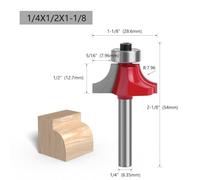 BCOMFY 1 pz Durevole 6,35 mm Gambo Angolo Rotondo Router Bit Carburo Con Cuscinetto Legno Intaglio Scanalatura Cutter Strumenti for la Lavorazione del Legno(1-4x1-1-8)
