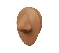 BCOMFY 1 pz Orecchio Naso Labbro Ombelico Lingua Tatuaggio Modello in Silicone Tatuaggio Puntura Pratica Simulazione Parte del Corpo Umano Display Piercing Gioielli(Nose Coffee)