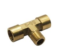 BCOMFY 1 pz Raccordi for tubi in ottone BSP Maschio Femmina Filettatura Gomito dritto 3 vie 4 vie Guarnizione dado tappo, connettore adattatore in ottone(Tee-FMF,1/2")