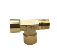 BCOMFY 1 pz Raccordi for tubi in ottone BSP Maschio Femmina Filettatura Gomito dritto 3 vie 4 vie Guarnizione dado tappo, connettore adattatore in ottone(Tee-FFM,1/8")