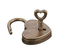BCOMFY 1 set di lucchetti a forma di cuore in lega retrò con chiavi, piccoli lucchetti antichi for scatole di bagagli, portagioie, diario e libro.(Lock with keys)