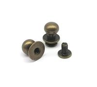 BCOMFY 10 pezzi in ottone massiccio con testa a sfera tonda in rame borsa artigianale in pelle borsa cintura vite posteriore rivetto chiodo a vite capezzolo Stud Spot(Antique brass,Head diameter 5mm)