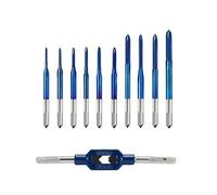 BCOMFY 10 pezzi M1-M3.5 Maschi filettati con 1 pezzo regolabile M1-M8 Set di chiavi for maschi for macchina for la lavorazione dei metalli Punta for trapano(1 set tap and wrench)